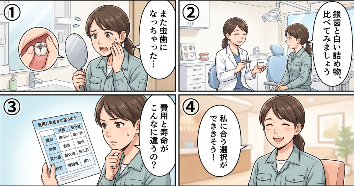 銀歯と白い詰め物を徹底比較！働く女性の二次虫歯を防ぐ選び方