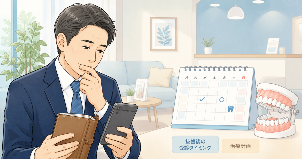 抜歯後1ヶ月放置は危険？仕事と両立する受診目安とリスク解説